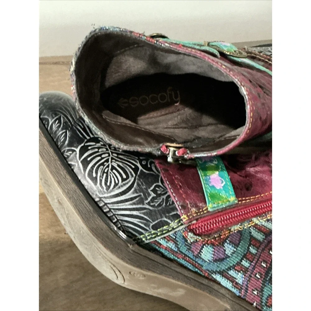 Socofy Bohemian Style Ankle Festival Boots Size  39/ US 8.5 - Picture 5 of 12